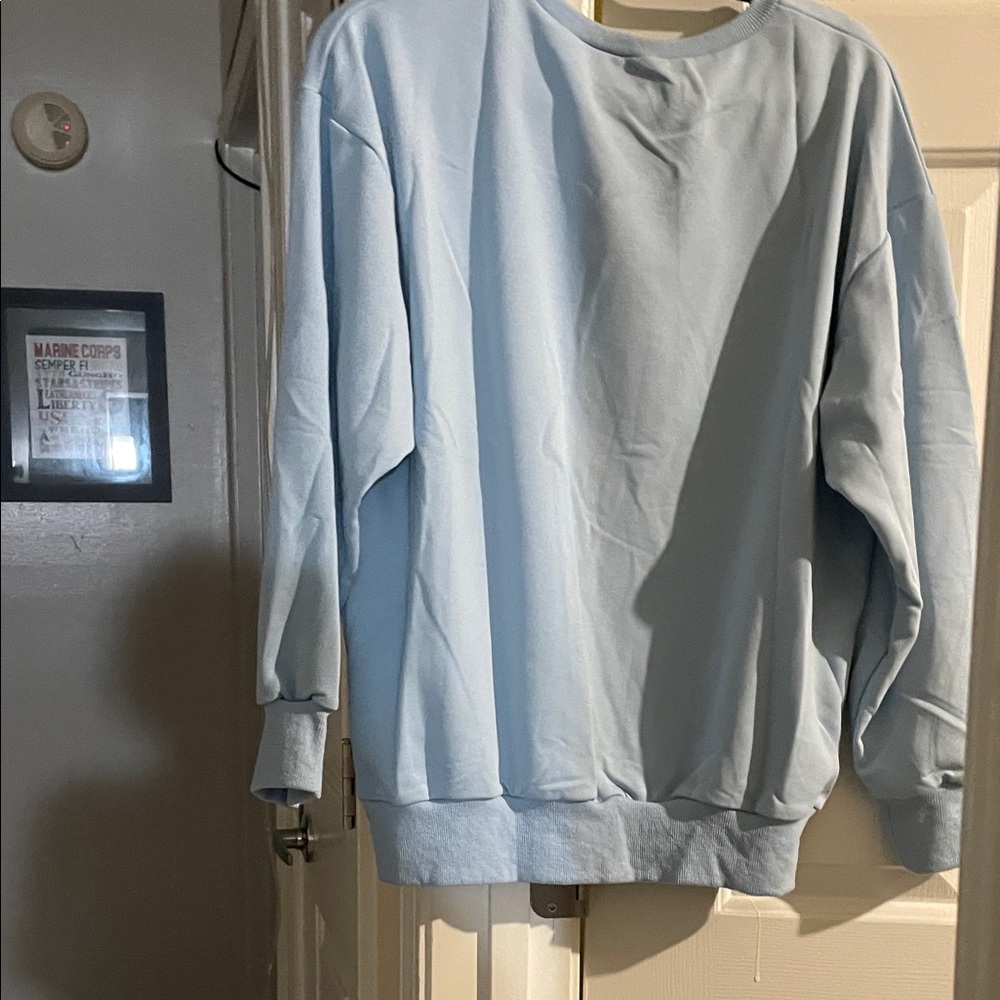 Sky Blue 'Be Nice' Women's Sweatshirt - Picture 11 of 12